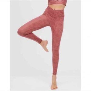 Aerie Offline‎ Crossover Faux Suede Dusty Rose Pink Legging Large Long